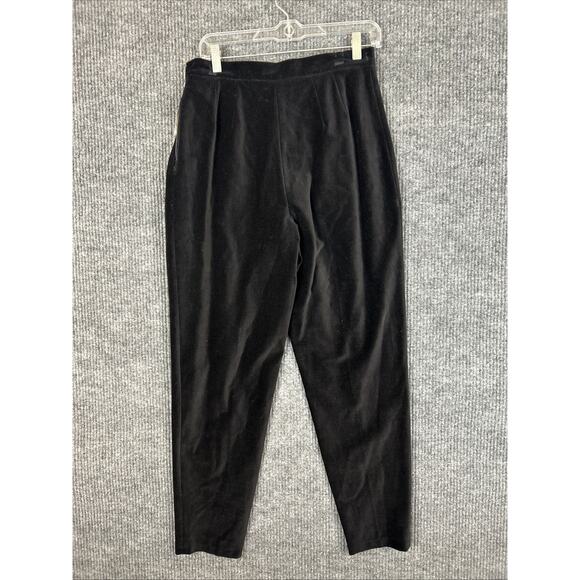Vintage Casual Corner Women's Velvet Stretch Pants Black Sz 10 Whimsy Goth Vibes - Picture 2 of 10